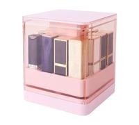 Genérico Lipstick Organizer, Clear Perfume Storage Holder, 12-Compartment Compact Makeup Container, Portable Display for Bathroom, Vanity, or Travel Use, 5.2x4.69x4.69 Inches, Pink
