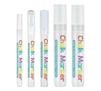 Genérico Liquid Chalk Markers, 5pcs Erasable Chalkboard Pens, 0.7-15mm Bold Vibrant Ink, Smooth Poisonous-Less Writing for Blackboard, Glass, Bistro Signs, Window, Cars, Menus, Boards