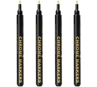 Genérico Liquid Chrome Marker Set - Fine Tip Paint Pens for Metal Wood Leather Crafts | High Gloss Waterproof Ink with Mirror Finish Effect Perfect for Jewelry Models Rock Painting Projects
