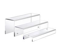 Genérico Liquor Bottles Bar Shelves - 37x28.5x14cm Wine Bottle Rack Holder, 3 Tiers Acrylic Risers Liquor Display Racks Stands For Living Room, Dining Room, Kitchen, Party Club Home