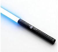 Genérico Lischwert Sabre Laser, RGB 7 colores, 3 voces de modelos, efectos de sonido de swing y combate, juguetes de regalo y cosplay para niños de 6 años y mayores (77 cm-Negro)