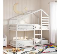 Genérico Litera con Techo Madera Maciza de Pino Blanco 75x190 cm,Mobiliario,Camas y Accesorios,Camas y somieres-3281968