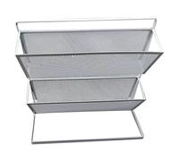 Genérico Literature Stand - 2 Layer Show Display Desktop Rack, Multi Functional Rectangular Pocket Slot, Foldable Wire Mesh Document Holder, Side Loading Organizer | Use For School Library Office