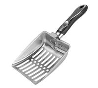 Genérico Litter Scoop - Metal Waste Removal, Long Handled Cleaning Item, Wide Sifting Slots, Comfortable Grip Scooping Device, Waste Management Apparatus, Perfect for Cat Litters