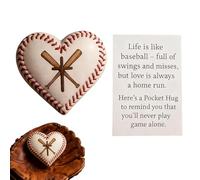Genérico Little Baseball Hug - Heart Shape Inspirational Souvenir | 10x5x5cm Size, Sports Ball Collectible, Motivational Cards for Players Athletes Collectors, Game Day Practice Tournament