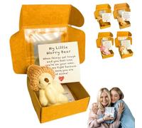 Genérico Little Bear in a Box, My Little Worry Bear, Handmade Mini Plush Bears in Box,Adorable Little Bears for Graduation Birthday, Animal Positive Gifts, Desk Accessories (White)