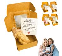 Genérico Little Bear in a Box, My Little Worry Bear, Handmade Mini Plush Bears in Box,Adorable Little Bears for Graduation Birthday, Animal Positive Gifts, Desk Accessories (Brown)