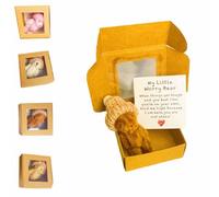 Genérico Little Bear In Box,Handmade Mini Plush Bear In Box,Inspirational Worry Bear with Message Card,Thoughtful Desk Accessories,Heartwarming Gift For Birthdays,Holidays,Anniversaries (Coffee)