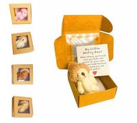 Genérico Little Bear In Box,Handmade Mini Plush Bear In Box,Inspirational Worry Bear with Message Card,Thoughtful Desk Accessories,Heartwarming Gift For Birthdays,Holidays,Anniversaries (White)