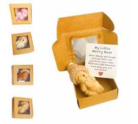 Genérico Little Bear In Box,Handmade Mini Plush Bear In Box,Inspirational Worry Bear with Message Card,Thoughtful Desk Accessories,Heartwarming Gift For Birthdays,Holidays,Anniversaries (Brown)