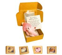Genérico Little Bear in Box,Handmade Mini Plush Bear in Box,My Little Worry Bears,Pocket Bears with Inspirational Card,A Plush Animal for Friends Or Lovers (Pink)