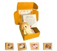 Genérico Little Bear in Box,Handmade Mini Plush Bear in Box,My Little Worry Bears,Pocket Bears with Inspirational Card,A Plush Animal for Friends Or Lovers (White)