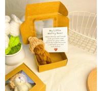 Genérico Little Bear in Box,Handmade Mini Plush Bear in Box with Inspirational Card,Emotional Support Worry Bears,Sympathy Gift for Graduation,Birthday,Valentine's Day (Coffee)