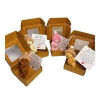 Genérico Little Bear in Box, Handmade Mini Plush Bear in Box with Inspirational Card, Thoughtful Gift for Sympathy, Valentine's Day, Father's Day, Mother's Day and Christmas. (4PCS)