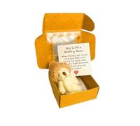 Genérico Little Bear in Box, Handmade Mini Plush Bear in Box with Inspirational Card, Thoughtful Gift for Sympathy, Valentine's Day, Father's Day, Mother's Day and Christmas. (1PCS-B)