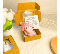 Genérico Little Bear in Box, Handmade Mini Plush Bear in Box with Mini Plush Bear with Inspirational Card, Sympathy Gift for Christmas and Valentine's Day & Mother's Day (Pink)
