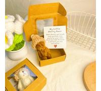 Genérico Little Bear in Box, Handmade Mini Plush Teddy Bear in Box, Handmade Mini Plush with Inspirational Card and, Emotional Uplifting Support Pocket Hug Animal Positive Gifts (Coffee)