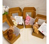 Genérico Little Bear in Box,Handmade Mini Plush Teddy Bear in Box with Inspirational Card,Adorable Little Bear for Lovers,Sympathy Gift for Christmas and Valentine's Day & Mother's Day (4pcs)