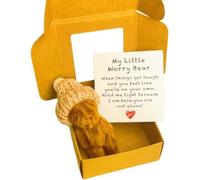 Genérico Little Bear in Box,Handmade Mini Plush Teddy Bear in Box with Inspirational Card,Adorable Little Bear for Lovers,Sympathy Gift for Christmas and Valentine's Day & Mother's Day (Coffee)