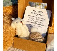 Genérico Little Bear in Box,Handmade Mini Plush Teddy Bear in Box with Inspirational Card,Adorable Little Bear for Lovers,Sympathy Gift for Christmas and Valentine's Day & Mother's Day (White)