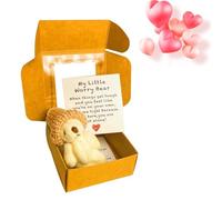Genérico Little Bear in Box, Handmade Mini Teddy Bear , , Handmade Mini Plush , , Emotional Support Plush Positive Gifts for Christmas and Valentine's Day (White)