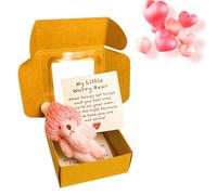 Genérico Little Bear in Box, Handmade Mini Teddy Bear , , Handmade Mini Plush , , Emotional Support Plush Positive Gifts for Christmas and Valentine's Day (Pink)