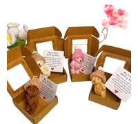 Genérico Little Bear in Box, Handmade Mini Teddy Bear , , Handmade Mini Plush , , Emotional Support Plush Positive Gifts for Christmas and Valentine's Day (Mix)