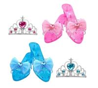 Genérico Little Girl Princess Shoes - Pretend Play Wedge High Heels with Coronet - Princess Dress Shoes - for Stage Show Party Carnival Holiday Performance Family Gathering Birthday