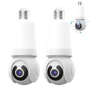 Genérico Livelyto Bulb Camera, Livelyto Security Camera, 4MP Light Bulb Security Camera, 2.4G Wireless Night Vision Two-Way Audio Outdoor Light Bulbs Cameras, for Securitys Porch Lights (2pcs)