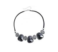 Genérico Llamativo collar de piedra negra con hebras de terciopelo, cadena de clavícula, accesorio de joyería para trajes en, joyería de aleación y resina