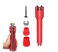 Genérico Llave Para,8 En 1 Con Cabezales Reemplazables,Llave 8 en 1 para Grifo Bajo Fregadero | Para Hogar, Baño, Cocina, Restaurante, Interior, Fontanero Y