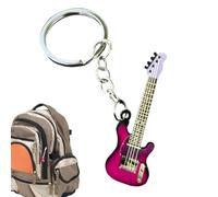 Genérico Llavero - 6.6x2.3cm 20g Mochila De Acero Inoxidable Decoración Colgante De Llave De, Llaveros De Música De, Llavero De Instrumento Mini, Regalo De Jugadores De Guitar