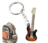 Genérico Llavero - 6.6x2.3cm 20g Mochila De Acero Inoxidable Decoración Colgante De Llave De, Llaveros De Música De, Llavero De Instrumento Mini, Regalo De Jugadores De Guitar