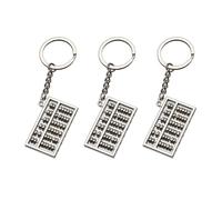 Genérico Llavero Ábaco de 6 Barras Plateado, Set de 3 Piezas, Pequeño Llavero Decorativo para Llaves, Accesorio Creativo para Mochila y Obsequio para Hombres y Mujeres