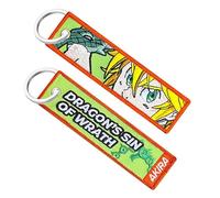 Genérico Llavero Anime Meliodas Sin Of Wrath, Llavero Moto, Coche, Mochila, Llaves, Llavero para Moteros, Llavero Original de Tela Manga