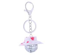 Generico Llavero bola de discoteca,Llavero con mini bola de discoteca con sombrero de rosa | a hip-hop únicos decoración llave coche para mujeres, hombres, niños, niñas, Modelo De Rosa