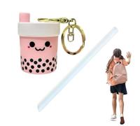 Genérico Llavero Bubble Tea Lindo Mini Bubble Tea Con Pajita