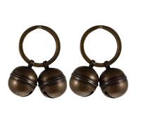 Genérico Llavero Cascabel de Cobre para Mascotas 2 Piezas Anillo Plano de 30 MM Accesorios para Collar de Perro y Gato Campana Fuerte para Entrenamiento y Decoración