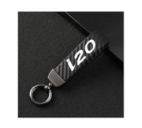 Genérico Llavero Coche para Hyundai I20, Microfiber Cuero con Articulación Giratoria de 360°,Anillo en D Antipérdida,Black