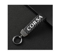 Genérico Llavero Coche para Opel Corsa, Microfiber Cuero con Articulación Giratoria de 360°,Anillo en D Antipérdida,Black