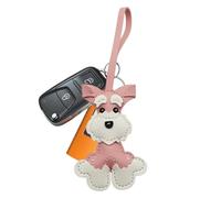Genérico Llavero Colgante De Perro Colgante Coleccionable Realista | Colgante Llavero De Perro En Cuero PU Para Mujeres Hombres Niños Adultos Amantes De Animales Escuela Viaje Trayectos Bolso