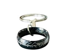 Generico Llavero Compatible con Único Anillo de Poder Elfico Inspirado Saga Señor de los Anillos Gadgets Accesorios Hobbit Color Negro Idea Regalo Magia Fantasy Cosplay…