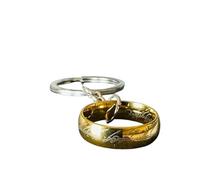 Generico Llavero compatible con único anillo del poder elfico inspirado Saga Señor de los Anillos Gadgets Accesorios Hobbit Color Oro Idea Regalo Magia Fantasy Cosplay