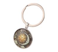 Genérico Llavero con celestiales, estrella, dios del y piedras preciosas para llevar a diario, elaborado con materiales resistentes desgaste, llavero de aleación con patrón de dios del