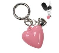 Generico Llavero con forma de corazón, llavero de corazón con colgante de amor, con colgante para bolso, llavero a juego con colgante para bolsos, bolsos, Rosa, riferimento alla descrizione