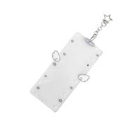 Generico Llavero con foto - de acrílico con 4 compartimentos de 17 x 9 cm, accesorio DIY para fotos | para mujeres, amigos, monederos, monederos, bolsillo, San cumpleaños, En Y Negro