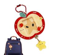 Generico Llavero con foto - Frutas acrílicas conmemorativas en el marco de fotos vacío llavero - Para bolso bolso mochila niños adolescentes adultos viaje fiesta concierto festival, Media Manzana Star