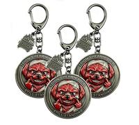 Genérico Llavero con placa de Superviviente: Estoy bien, Divertido llavero de Sigo en pie (Perro Rojo), Desastre total (Dumpster Fire), Regalo motivacional (3PC)