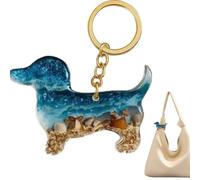 Generico Llavero Dachshund,Llavero Perro Set | Decoración con Tarjeta para Mochila Gimnasio Viaje Bolsas Diarias, Dachshund, riferimento alla descrizione