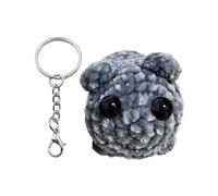 Genérico Llavero de amistad de hámster triste de ganchillo, llavero de hámster triste, Llavero de peluche relleno, Crochet Chenille Sad Hamster Llavero para la familia, niñas, niños, todos los niños
